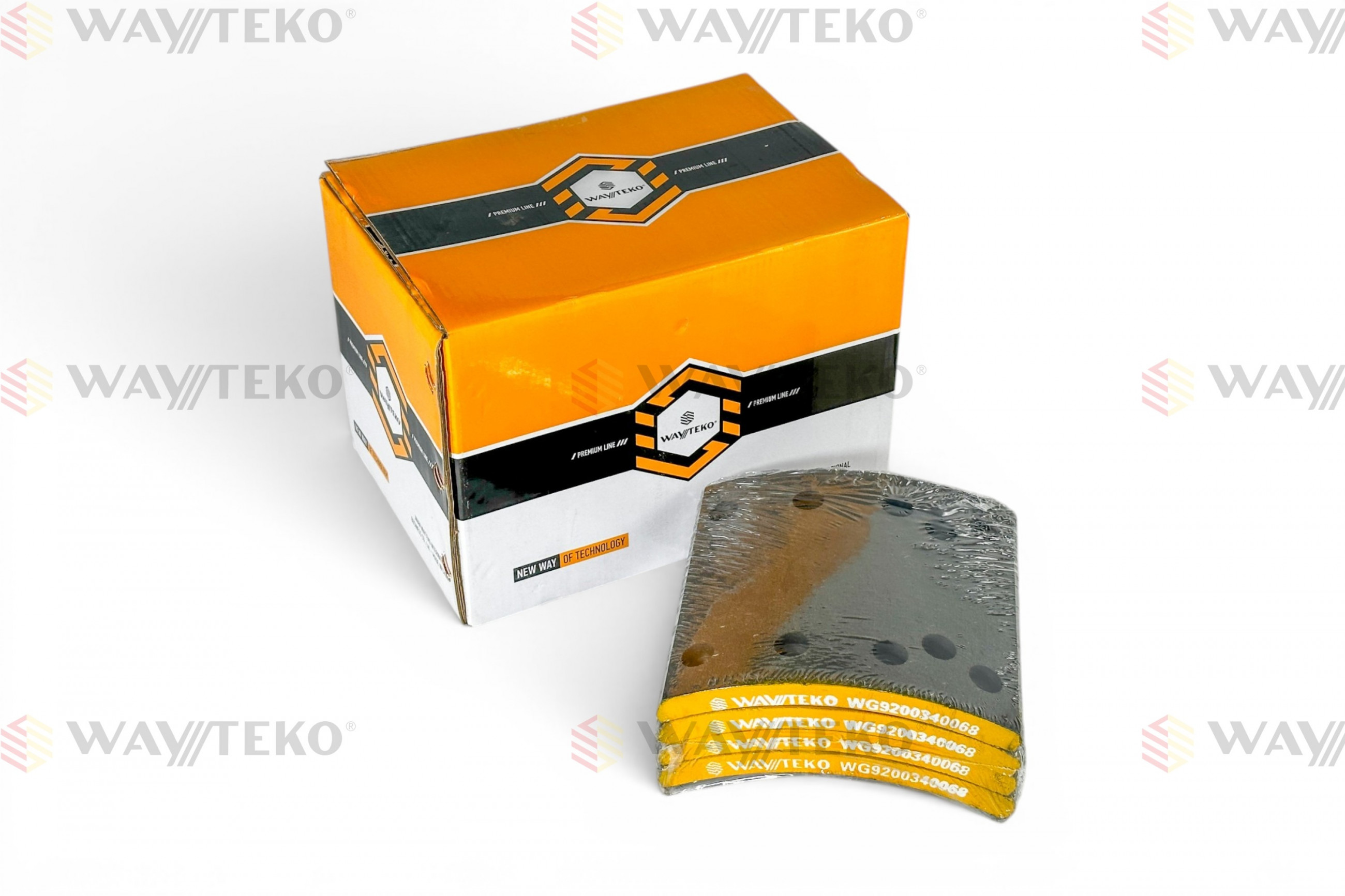 Накладка тормозная задняя 184х188 (8 отверстий) качество WAYTEKO PREMIUM